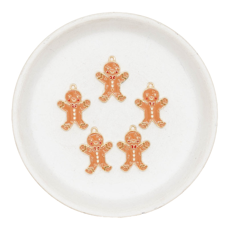 Gingerbread Enamel Charm 24x17mm (Package of 5)