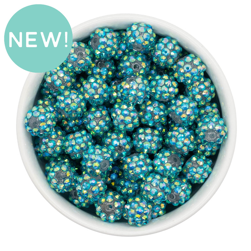 Peacock Rhinestone Beads 12mm (Package of 20)