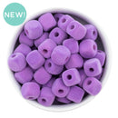 Lilac Square Flocked/Fuzzy Large Hole Beads 12mm Square, 15mm Diagonal (Package of 20)