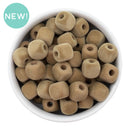 Latte Square Flocked/Fuzzy Large Hole Beads 12mm Square, 15mm Diagonal (Package of 20)