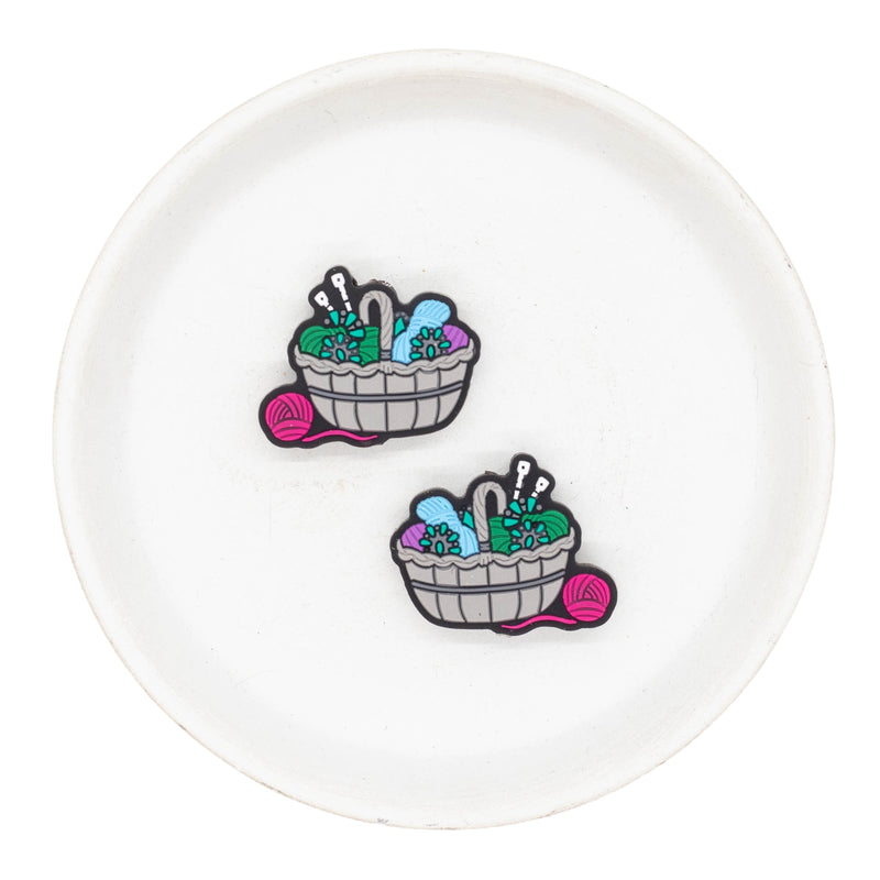 Basket of Yarn Silicone Focal Bead 31x24mm (Package of 2)