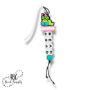 3-D Bubblegum Pink Book Silicone Focal Bead 27x21x9mm (Package of 2)