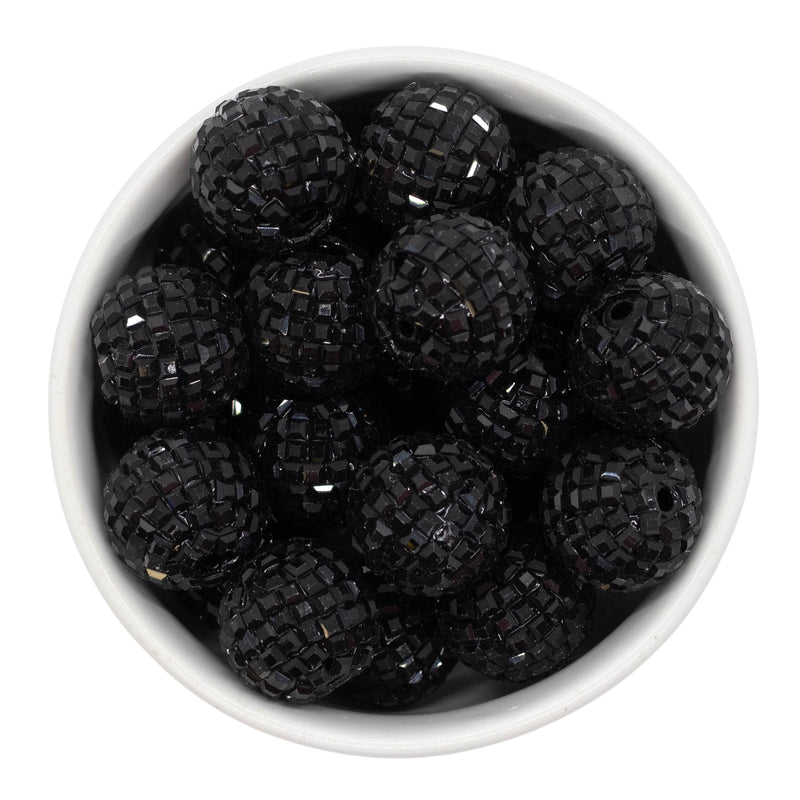 Black Mosaic Rhinestone Beads 20mm (Package of 10)