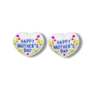 3-D Happy Mother's Day Heart Silicone Focal Bead 28x21x16mm (Package of 2)
