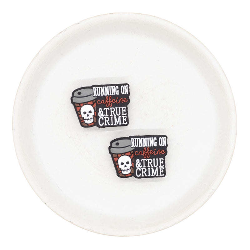 Running On Caffeine & True Crime Silicone Focal Bead 20x27mm (Package of 2)