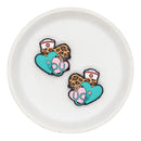 Heart Trio w/Nurse Hat & Stethoscope Silicone Focal Bead 32x30mm (Package of 2)