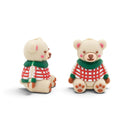 3-D Christmas Teddy Bear Silicone Focal Bead 30x23x17mm (Package of 2)