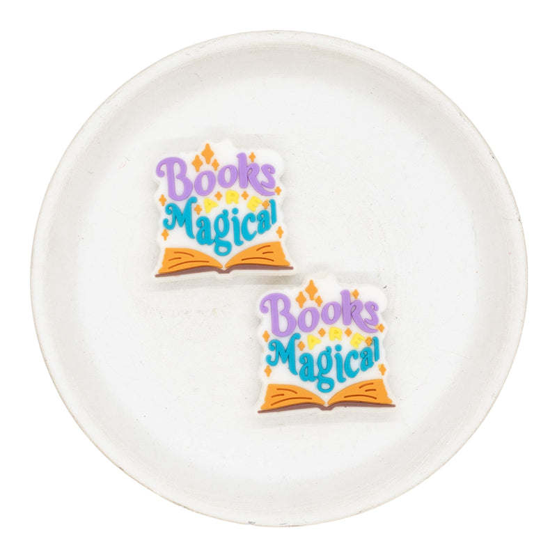 Books are Magical Silicone Focal Bead 29mm (Package of 2)