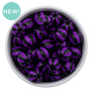 Black and Purple Beach Ball Beads 16mm (Package of 10)