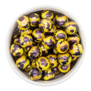 Sunflowers w/Shimmer Printed Silicone Beads 15mm (Package of 10)