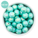 Robin Egg Iridescent Satin Finish Beads 16mm (Package of 10)