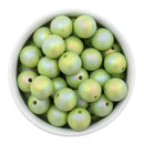 Sage Green Iridescent Satin Finish Beads 16mm (Package of 10)