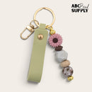 Beadable Vegan Leather Strap Keychain/Bag Clip (Package of 1)