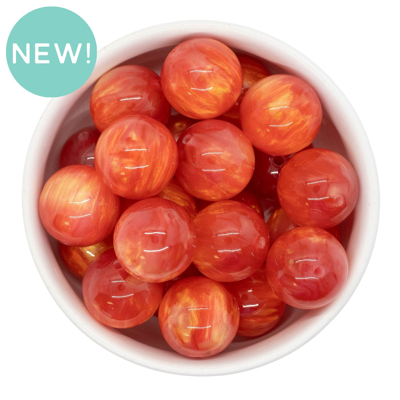 Red Pearly Luster Beads 20mm (Package of 10)