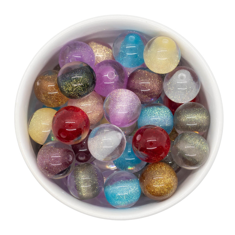 Color Core Glitter Illusion Bead Mix 16mm (Package of 30)