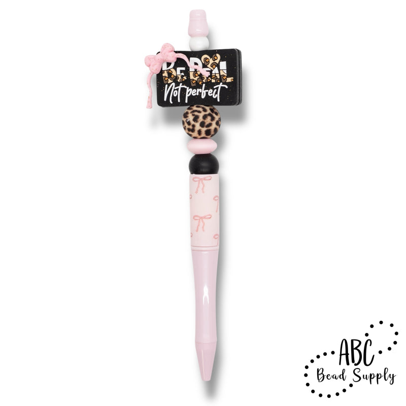 Be Real Not Perfect with 3-D Pink Bow Silicone Focal Bead 22x33x11mm (Package of 2)