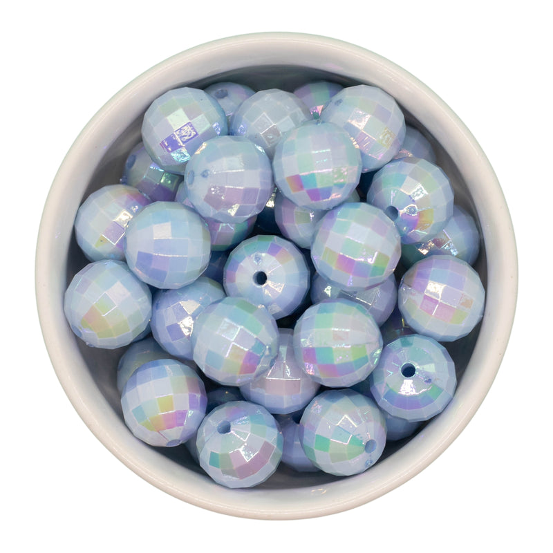 Sky Blue Iridescent Disco Beads 16mm (Package of 10)