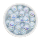 Iridescent Clear w/Sky Blue Color Core Beads 16mm (Package of 10)