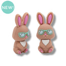 3-D Cool Bunny Silicone Focal Bead 39x17x14mm (Package of 2)