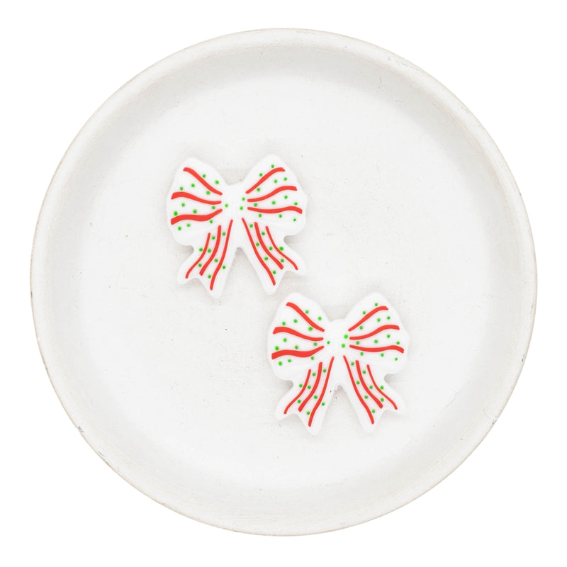 Christmas Cake Bow Silicone Focal Bead 29mm (Package of 2)