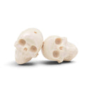 3-D Cream w/ Shimmer Skull Silicone Focal Bead 21x16x21mm (Package of 2)