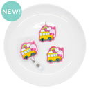 School Bus w/Rainbow & Backpack Acrylic Accent 43x44mm (Package of 1)