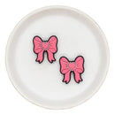 Pink Heart Bow Silicone Focal Bead 28x25mm (Package of 2)