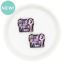 OMG Point Your Feet Silicone Focal Bead 25x30mm (Package of 2)