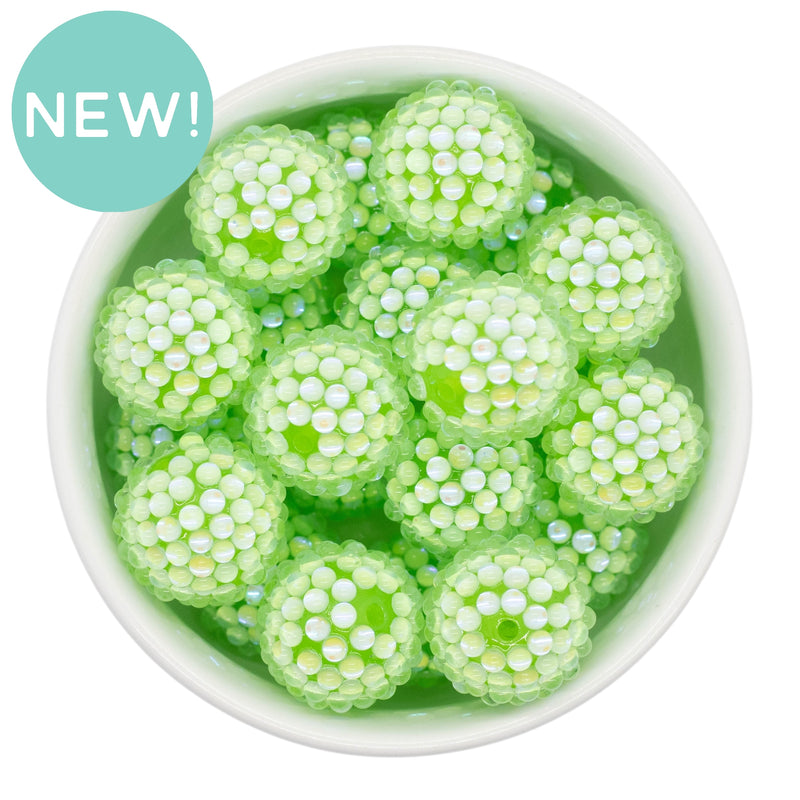 Pistachio Pebbled Illusion Rhinestone Beads 20mm (Package of 5)