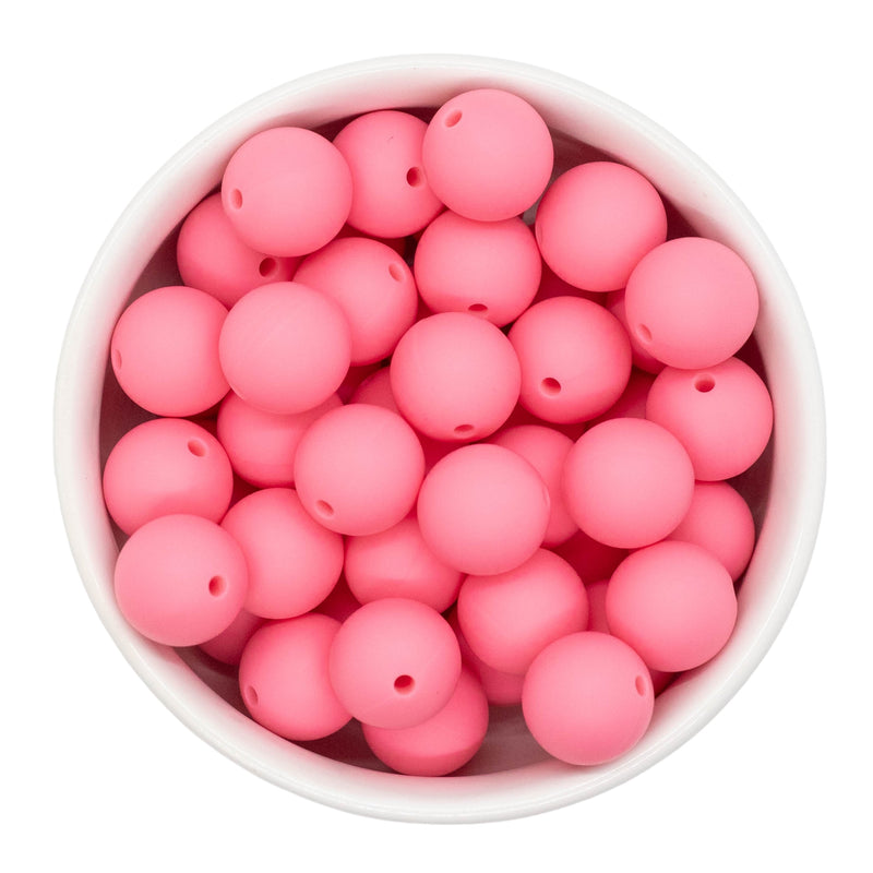 Coral Pink Silicone Beads 15mm (Package of 10)