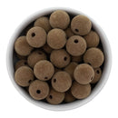 Light Brown Flocked/Fuzzy Beads 16mm (Package of 10)