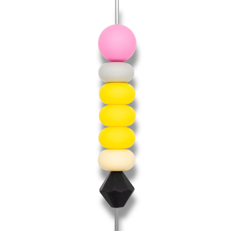 Black Silicone "Pencil Tip" Beads 13x14mm (Package of 10)