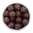Red & Green Rhinestone Stripe Beads 20mm (Package of 10)
