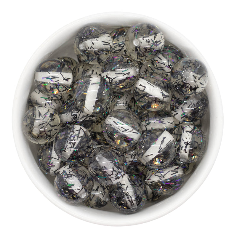 Black Holographic 16mm Beads (Package of 10)
