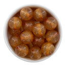 Orange Glitter Beads 20mm (Package of 10)