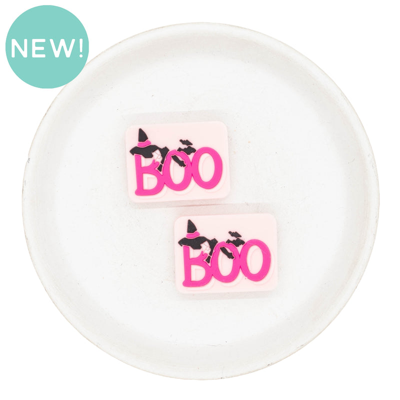 Boo Silicone Focal Bead 30x23mm (Package of 2)