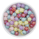 Lace Printed Overlay Iridescent Bead Mix 20mm (Package of 50)