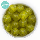 Yellow Glitter Beads 20mm (Package of 10)