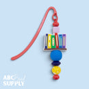 Row of Books Silicone Focal Bead 24x29mm (Package of 2)