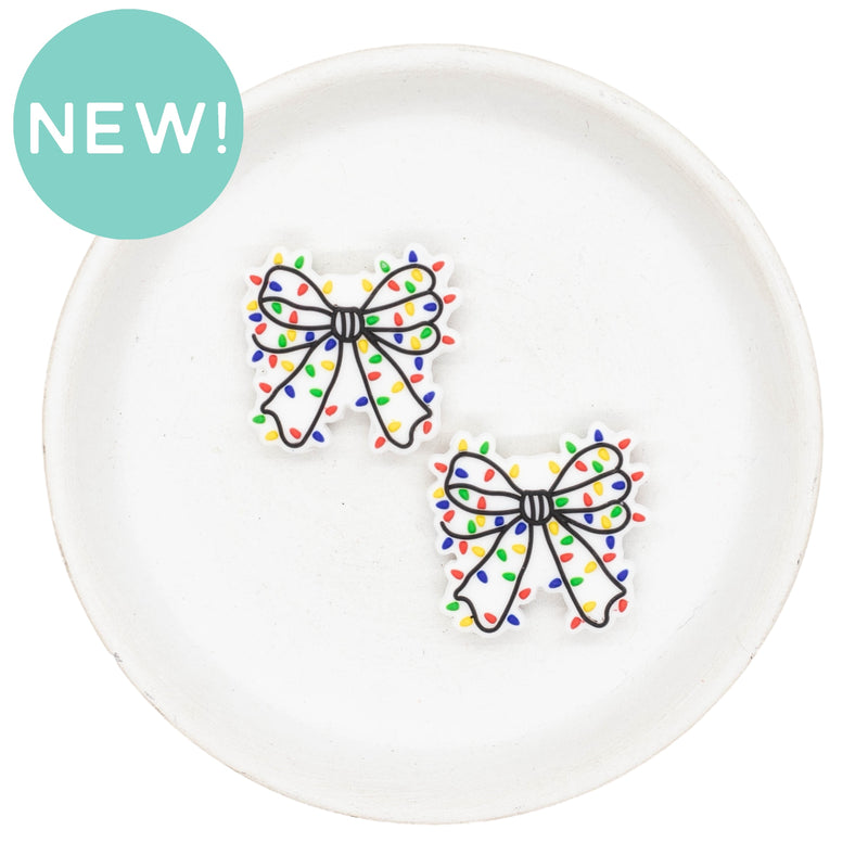 Christmas Light Bow Silicone Focal Bead 28x30mm (Package of 2)