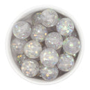 Clear w/Silver Hexagon Sequin Filled Beads 20mm (Package of 10)