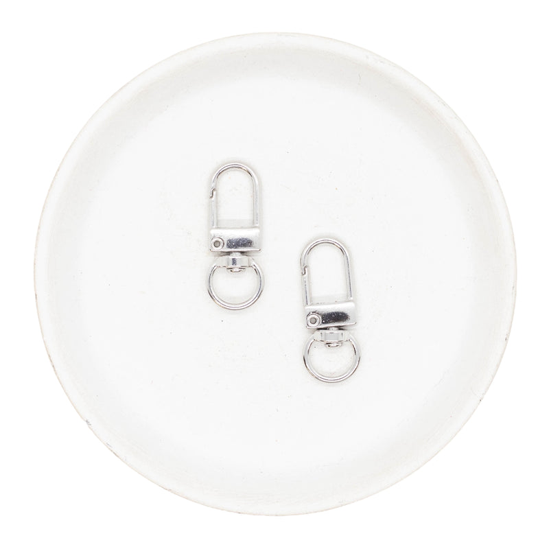 Silver Push Gate Swivel Clasp 31x12mm (Package of 2)