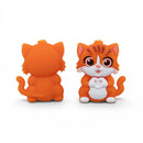 3-D Orange Cat Silicone Focal Bead 33x16x26mm (Package of 2)