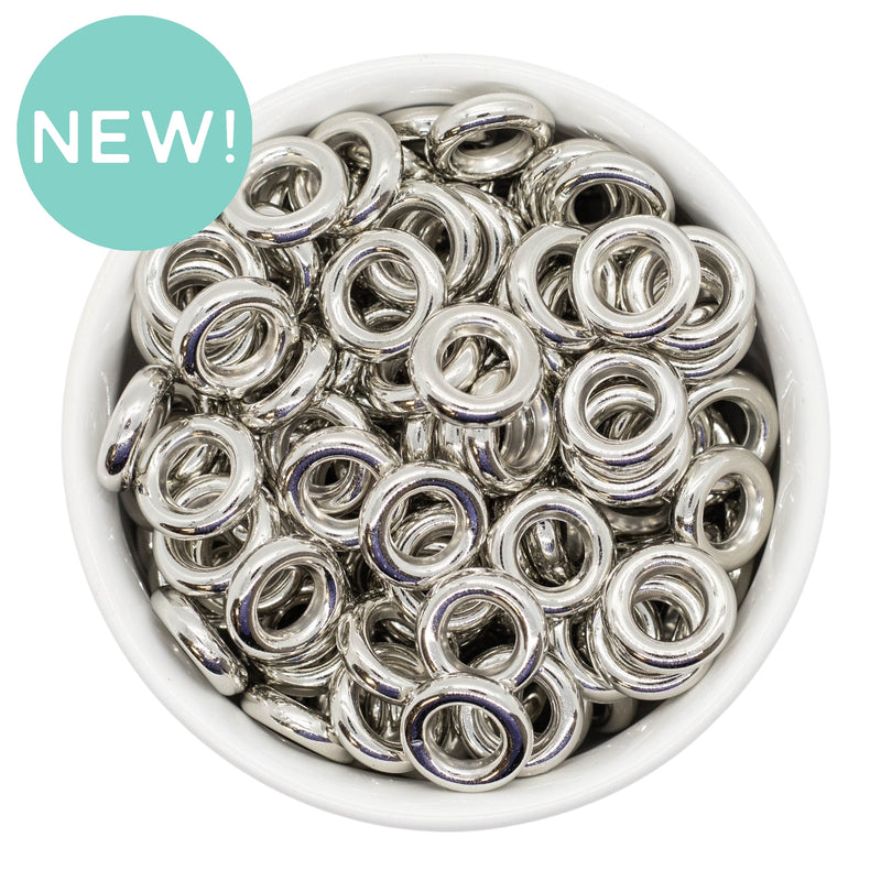 Jumbo Silver Ring Spacer Beads 15x4mm (Package of 20)