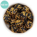 Black & Gold Confetti Rhinestone Beads 20mm (Package of 10)