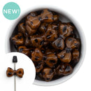 Tawny Brown Leopard Bow Bead 19x16mm (Package of 5)