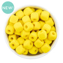 Yellow Square Flocked/Fuzzy Large Hole Beads 12mm Square, 15mm Diagonal (Package of 20)