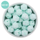Mint Marble Hexagon Silicone Beads 16mm - Point Top (Package of 5)