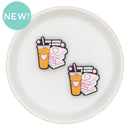 Iced Coffee & Books Silicone Focal Bead 30x28mm (Package of 2)
