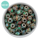 Suspended Clay Leaves in Resin Large Hole Rondelle Beads 14x8mm (Package of 5)